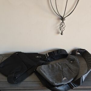 Stylish Black and Gray Men's Crossbody Bags Bundle of 2